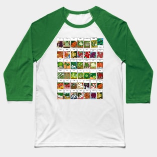 Veggie Seeds Pattern 1 Baseball T-Shirt